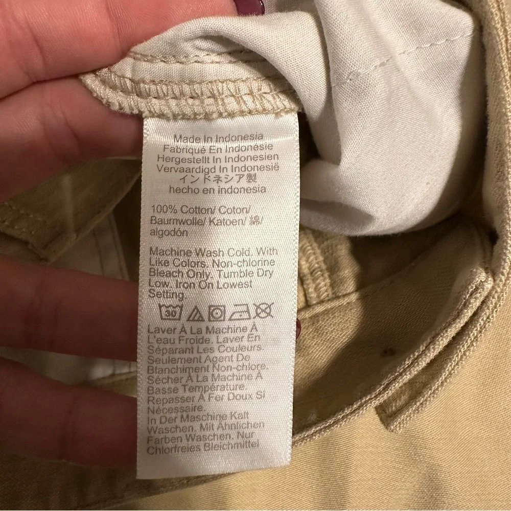 J. Crew Cotton Camp Pants Mid Rise Classic Fit Size 10 Light Khaki Tan